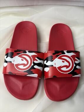 Atlanta Hawks Camo Slides Sandals Red NBA ISlide Mens Size 9 10